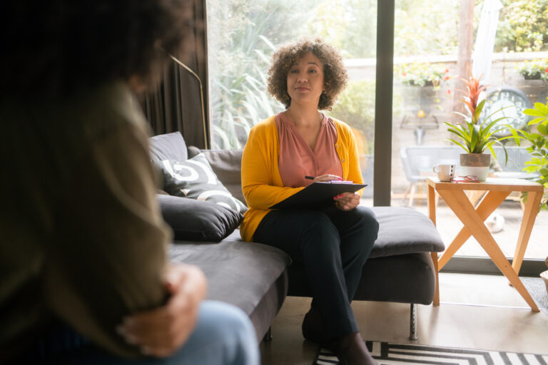 A teen girl in psychotherapy